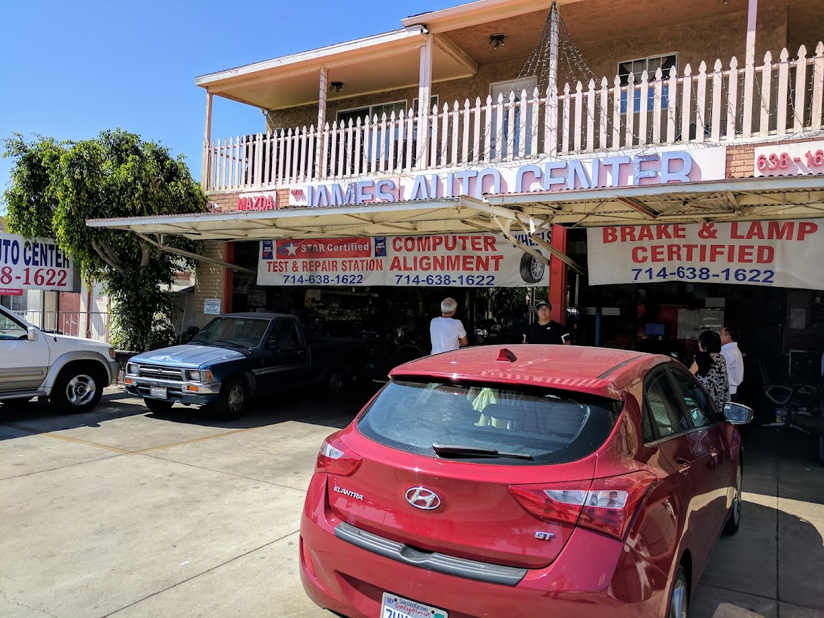 Certification banners at James Auto Center