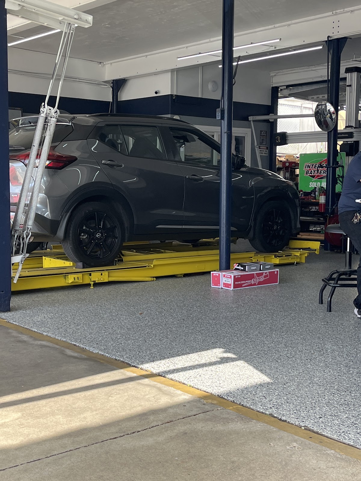 Vehicle on the computer alignment rack