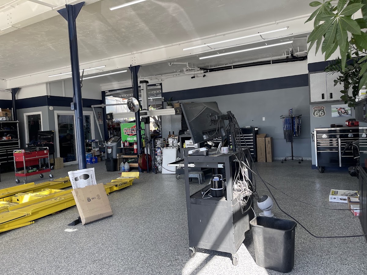 Clean, equipped service bay